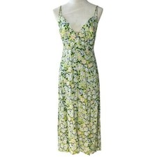 Urban Outfitters Green Floral Print Variable Straps Midi Dress Medium