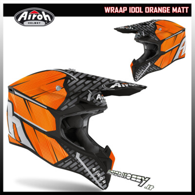 HELM CROSS ENDURO MOTARD AIROH WRAAP IDOL ORANGE MATT MODELL 2022