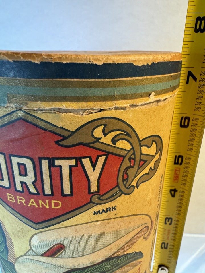 PURITY BRAND Rolled Oats / Cardboard Can Box / Keokuk & Davenport, Iowa