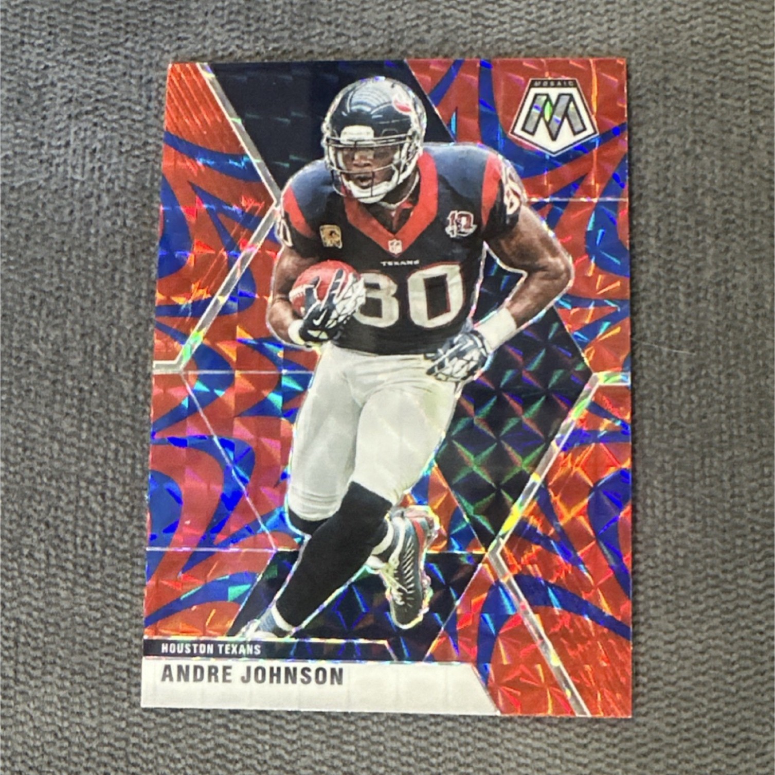 Andre Johnson 2020 Panini Mosaic #86 Reactive Blue Mosaic Prizm Texans NFL