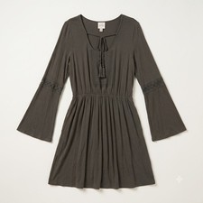 Knox Rose Women's M Boho Cottagecore Whimsygoth Rayon Bell Sleeve Mini Dress
