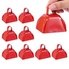3" Cow Bells for Football Games, 10Pcs Cowbells Loud Noise Makers, Red