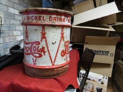 Vintage 1940s Pepsi 10 Gallon Metal Syrup  Can 17  x 15''