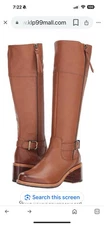 NWOB  Clarks Ladies CLARKDALE SONA Dark Tan Leather Knee High Boots Sz 9
