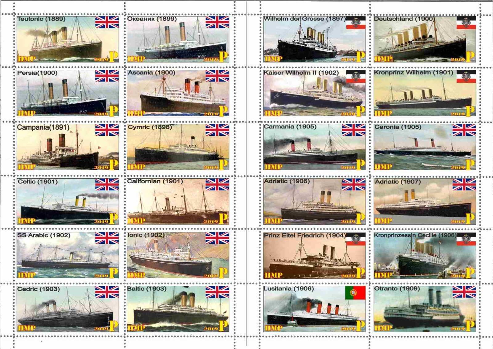 Stamp sheets complete World Liners Ships 2019 Transnistria issue