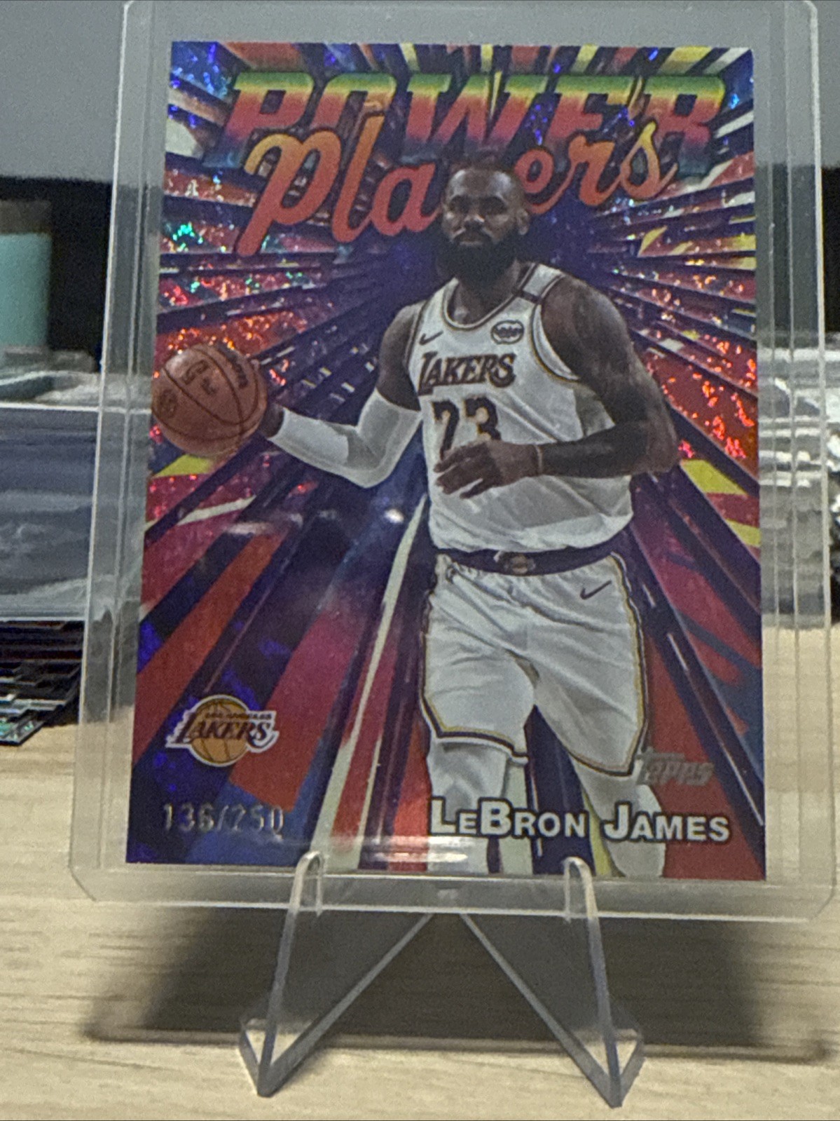 2025-26 LeBron James Topps Power Players SP Purple Holo Foil PP-7 /250 Lakers