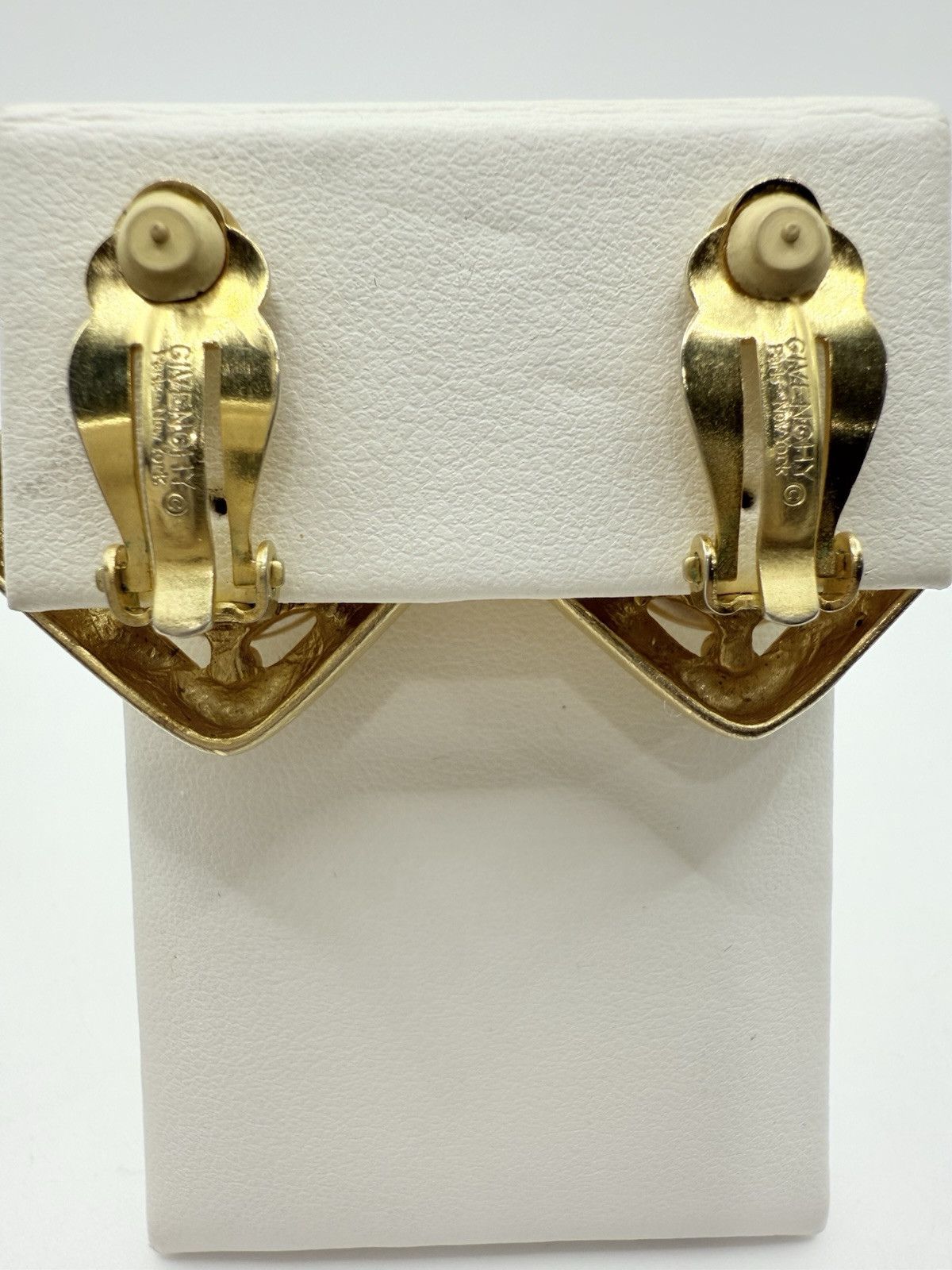 Vtg Givenchy Paris Signed Square Button Style Pea… - image 6