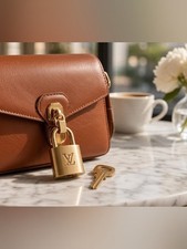 Louis Vuitton LV Brass Padlock Lock Key 316 Gold Tone Bag Hardware
