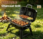 PORTABLE CHARCOAL GRILL FOLDABLE LIGHTWEIGHT BBQ GRILL WITH ADJUSTABLE AIR VENT