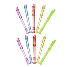 10 Pcs Flute Instrument for School Band 6 Hole Beginner Recorder Plastic