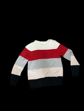 striped sweater with shoulder buttons