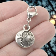 Starry Night Clip-On Charm, Celestial Moon Star Crystal Jewelry or Bag Accessory