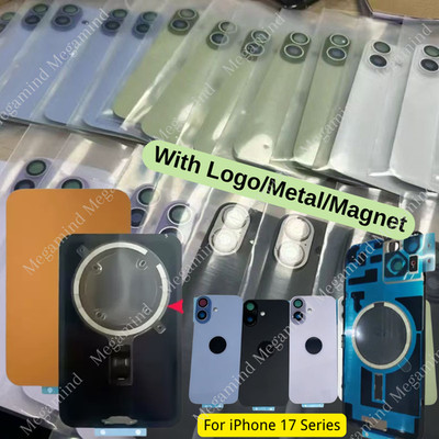 For iPhone 17/17Air /17 ProMax Lot Back Glass Replacement With Logo Metal Magnet