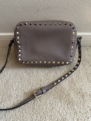 Valentino Garavani Smooth Leather Rockstud Camera Bag Shoulder Cross Body