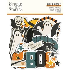 Scary Stories - Bits & Pieces Simple Vintage Scrapbook Ephemera 61pc