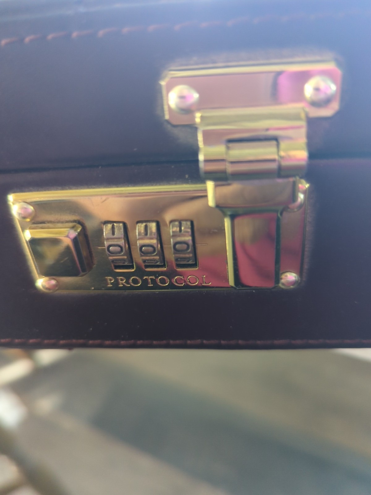 Protocol Burgandy Leather Briefcase - image 4