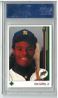 1989 Upper Deck #1 Ken Griffey Jr Overprint Front Blank Back PSA/DNA Autograph