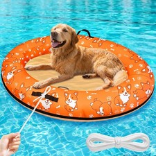 Large Dog Pool Float, Inflatable Dog Floats for Lake, Dogs Pool Raft with Rop...