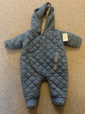 BNWT Baby GAP Quilted Pramsuit 0-3 Months Blue