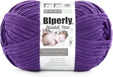 Super Bulky Velvet Chenille Yarn Dark Purple Crochet Knit
