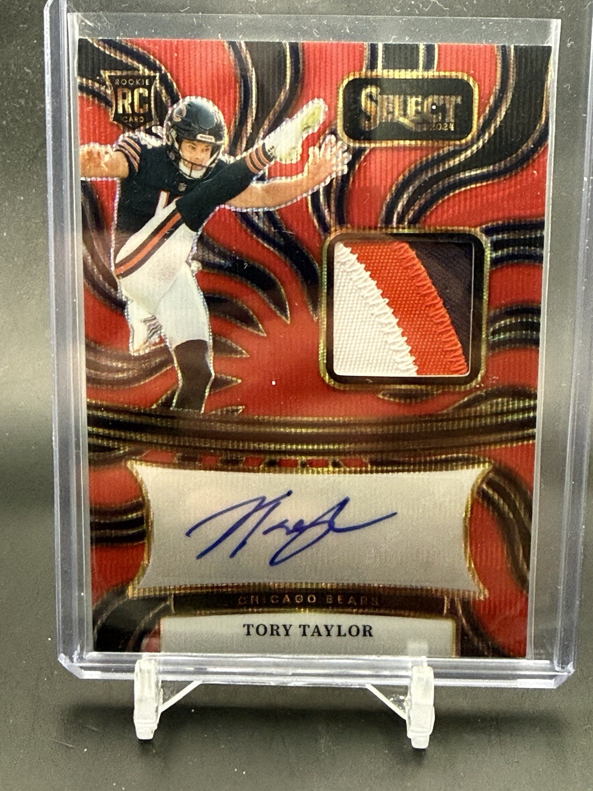 Tory Taylor Panini Select Rookie Signature Memorabilia #RSMTTR Red Wave