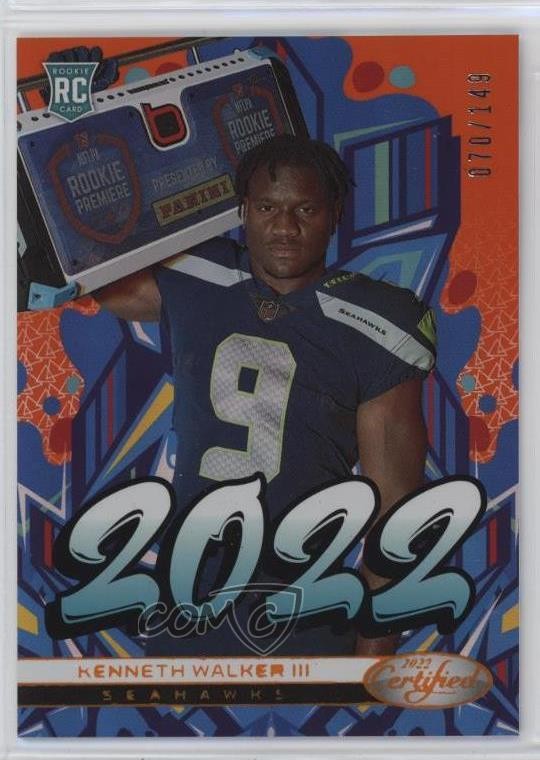 2022 Certified Mirror Orange 70/149 Kenneth Walker III #2022-15 Rookie RC 19e1