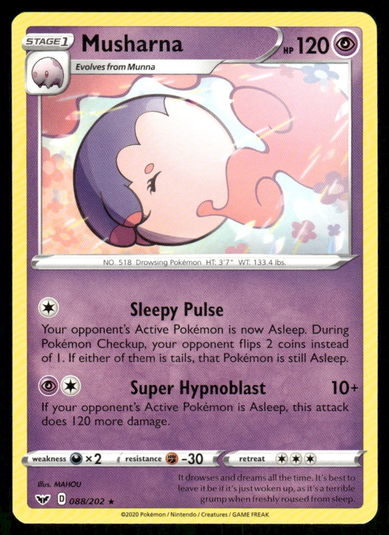 Musharna SWSH01: Sword & Shield Base Set [088/202] Rare NM Pokemon