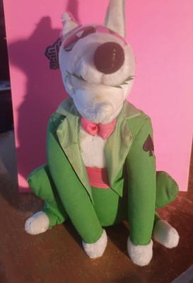 9'' RUDE DOG & THE DWEEBS White Bull Terrier Plush By Applause 1988 W/TAGS RARE !