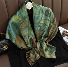 100 Mulberry Silk Neckerchief Square 42'' Scarf Women Indians Print Bandana new