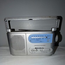 MetroSonix Portable AM/FM SCA1 SCA2 Radio Silver LOW/HIGH Model