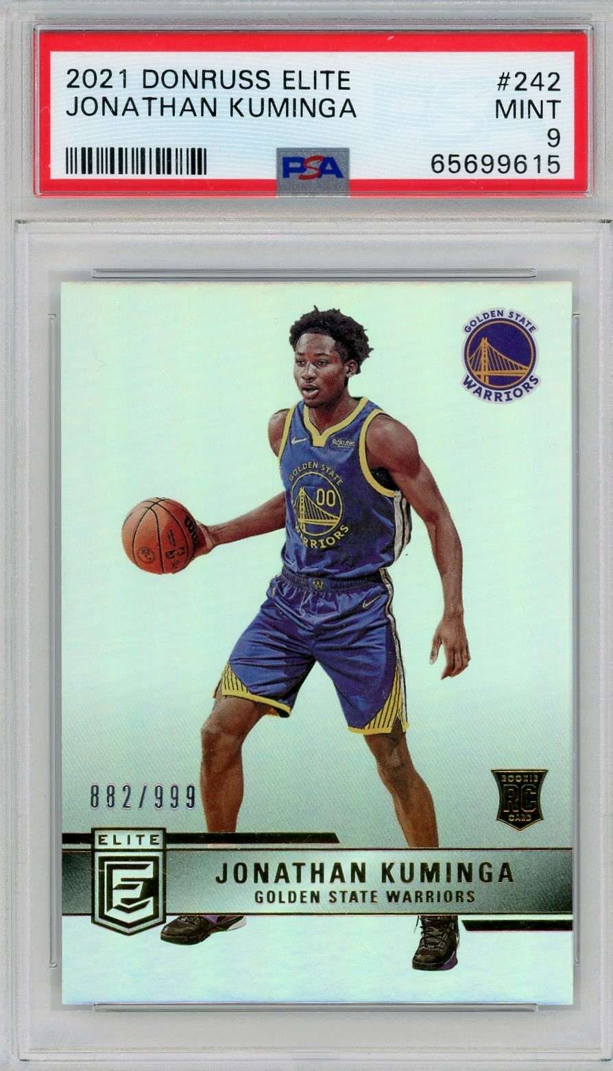2021 Panini Donruss Elite Jonathan Kuminga PSA 9 /999 Rookie Warriors