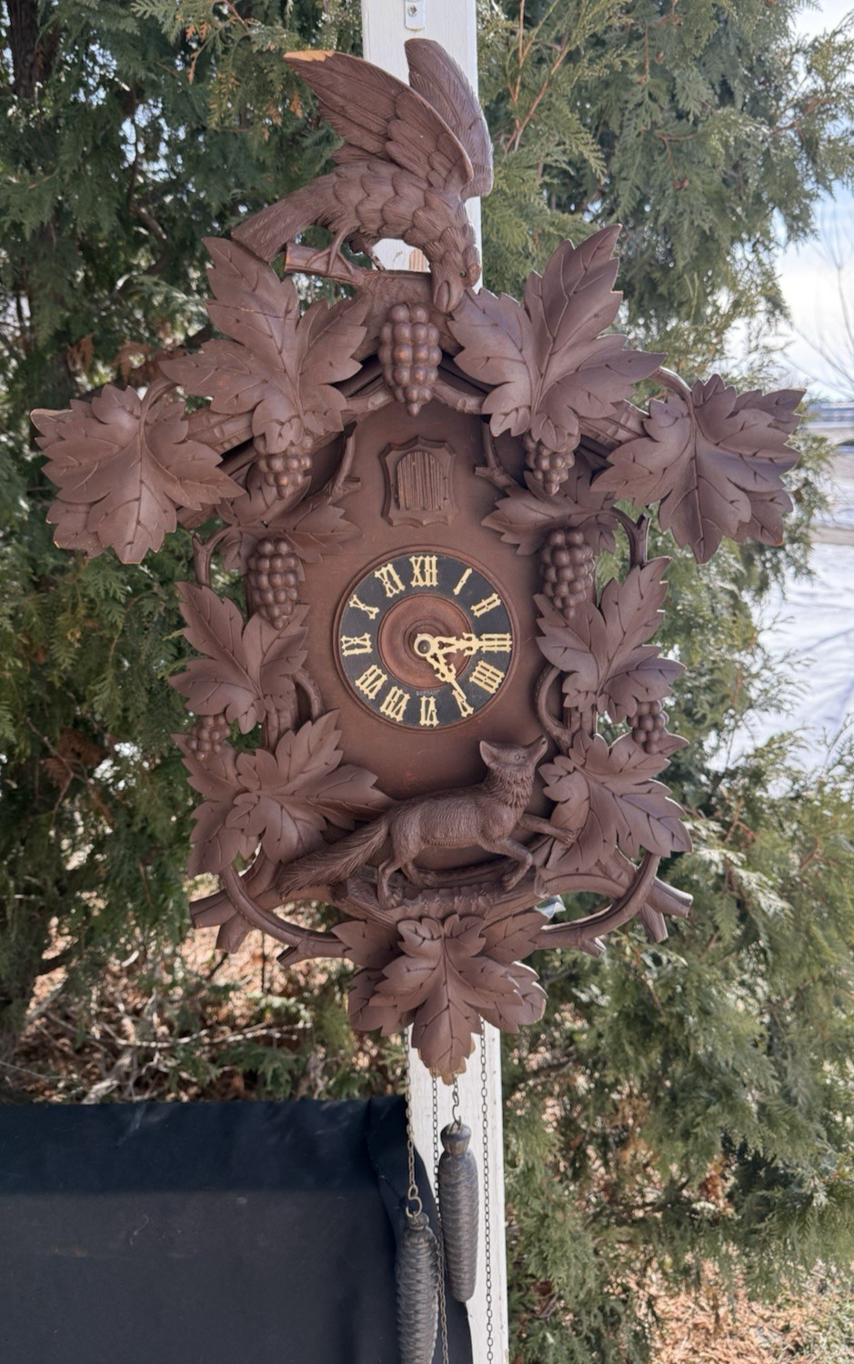 Antique C 1890s Ed Herr Black Forest German Cuckoo Clock - R