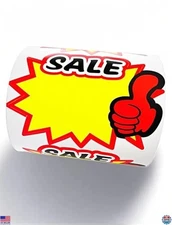 500 Pcs Self-Adhesive Starburst Sale Stickers - 4x3 Inch Writable Waterproof