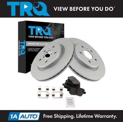TRQ Brake Pad & Rotor Kit Ceramic Premium G-Coated Fits 2019-2024 Cadillac XT4