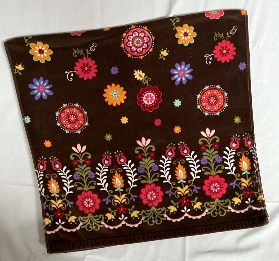Juego de toallas florales PERI 3 piezas marrón rico boho hippie - baño, mano, paño Foto 3 de 4
