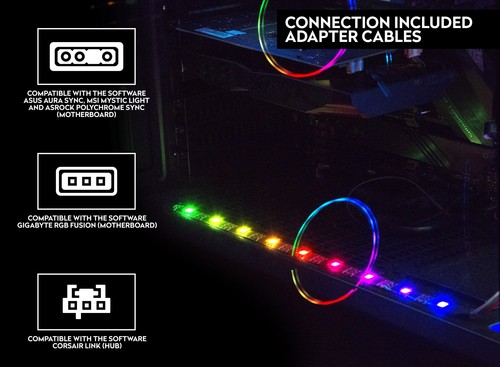 Speedlink MYX LED PC Kit Stripe Leiste Beleuchtung Gaming PC Gehäuse Tower Case - Bild 8 von 11