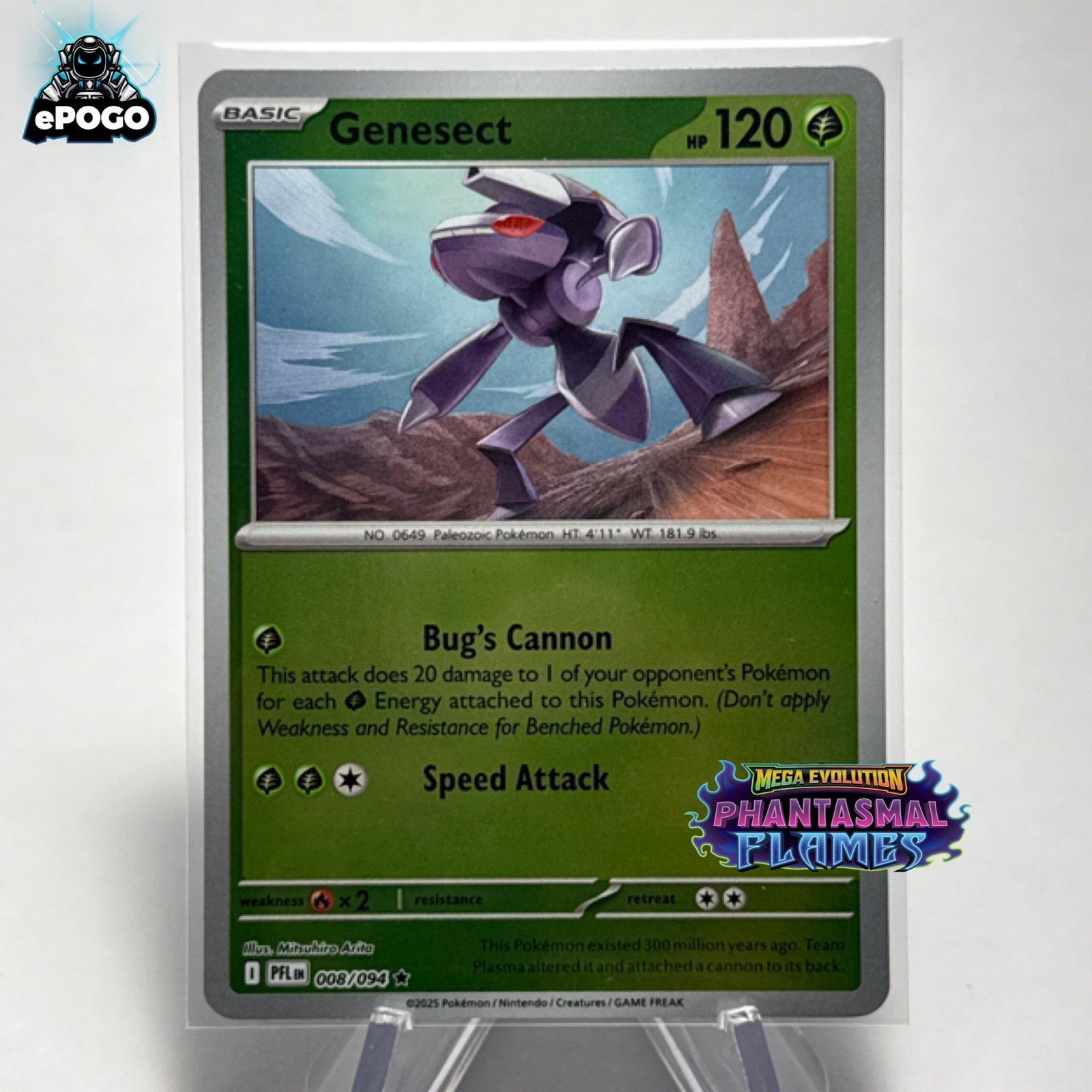 Genesect 008/094 Reverse Holo Pokemon TCG: Phantasmal Flames MINT SHIPPED TODAY!