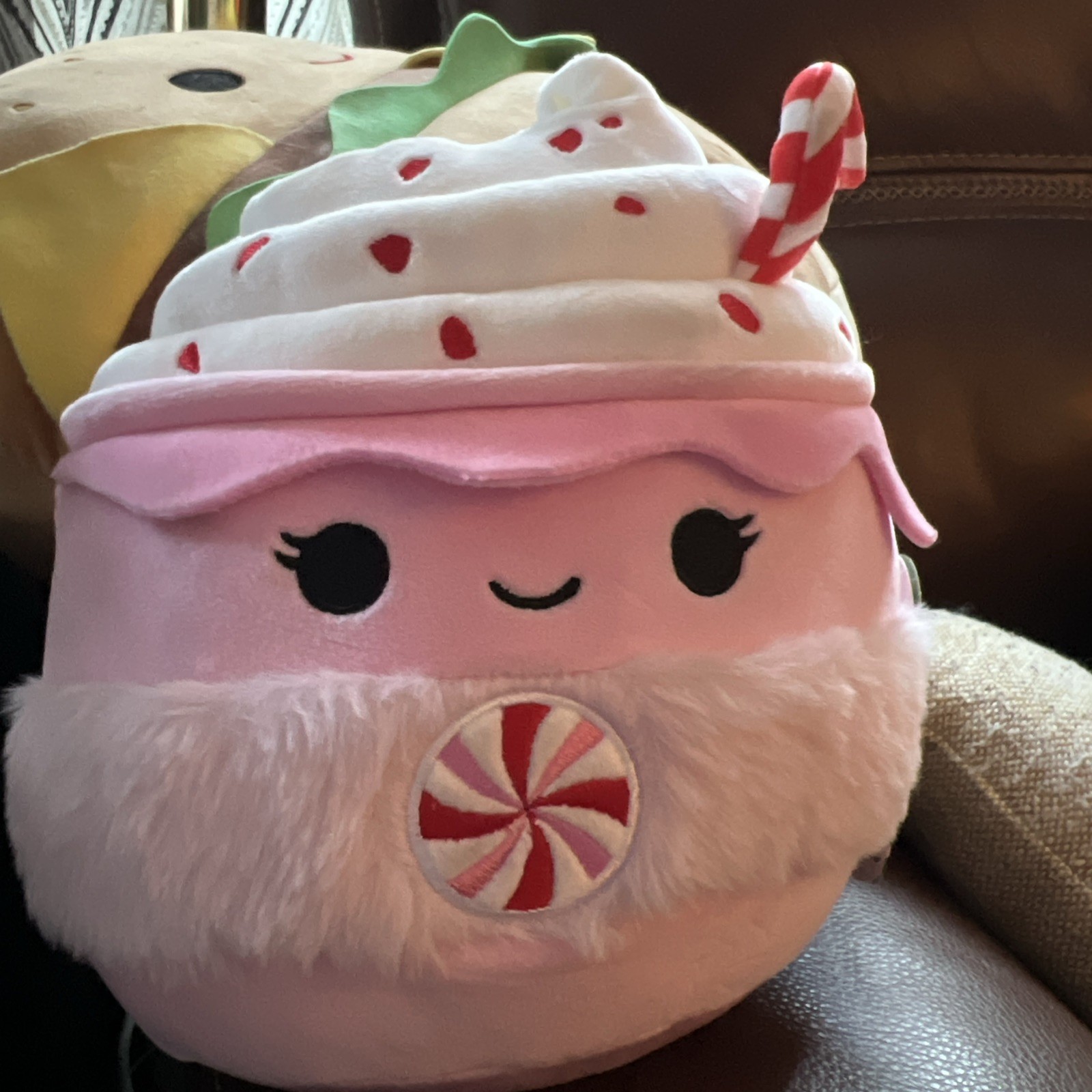 Squishmallows 8” ETHEL Pink Peppermint Hot Chocolate Cocoa Candy Cane Christmas