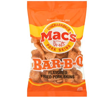 Mac's Bar-B-Q BBQ Flavored Fried Pork Skins Pack of 3 4 oz Bags