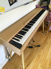 88-Key Digital Home Piano, Beige Woodgrain with Stand/Legs & 3-Pedal Unit