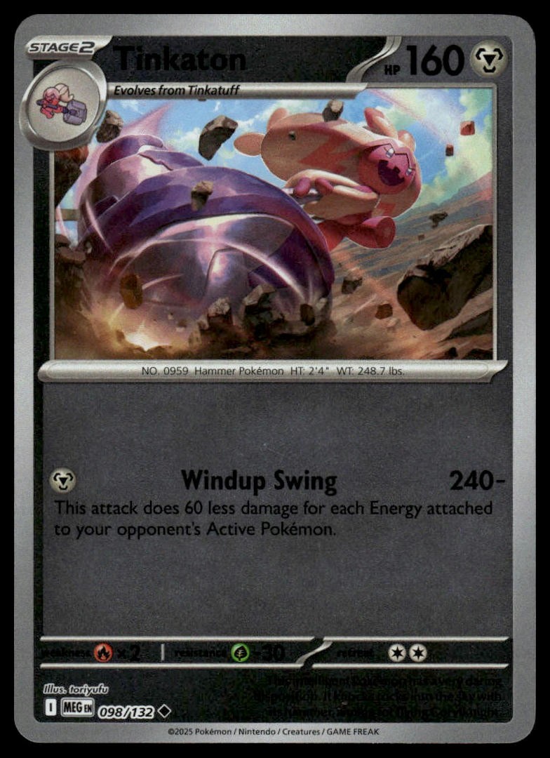 Pokemon Mega Evolution #098/132 Tinkaton Reverse Holo