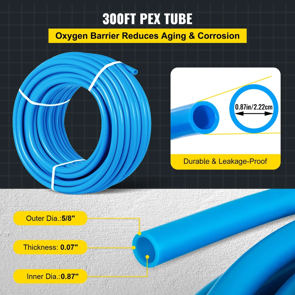 Tubo PEX bobina Uimoso 1"x300' azul certificado sin barrera Htg/Plbg/agua potable Foto 3 de 4
