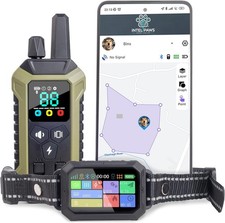 GPS Wireless Dog Fence System Collar   2-in-1 Remote or App Controlled Bounda...