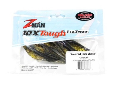 Zman Soft K�der Jerk ShadZ 5 Zoll 5/Pack Gold Rush (0068)