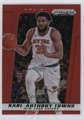 2024-25 Panini Prizm Deca Red Prizm 44/199 Karl-Anthony Towns #166 12wc