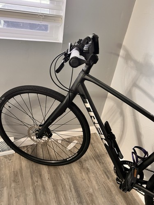 #ad #ad Trek FX 3 Hybrid Bike Black Aluminum Frame 700C Hydraulic Disc Brakes size M $650.00