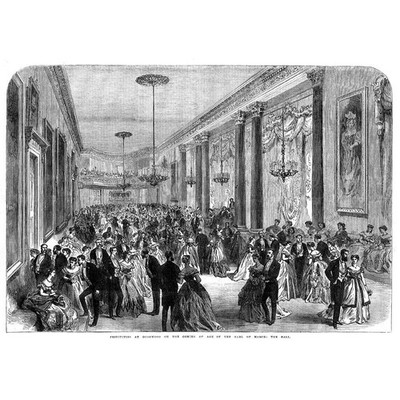 Earl of March Coming of Age Ball at Goodwood - antiker Druck 1867