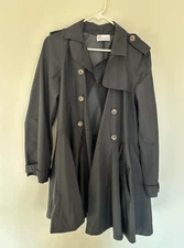 RED Valentino Nylon Double Breasted Trench Coat w/ Flared Skirt | Size 42 US S M