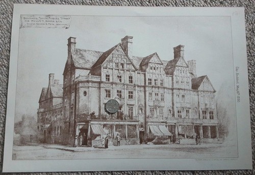 Antiker Druck Thomas Goode & Co Ladengebäude South Audley Street London 1890