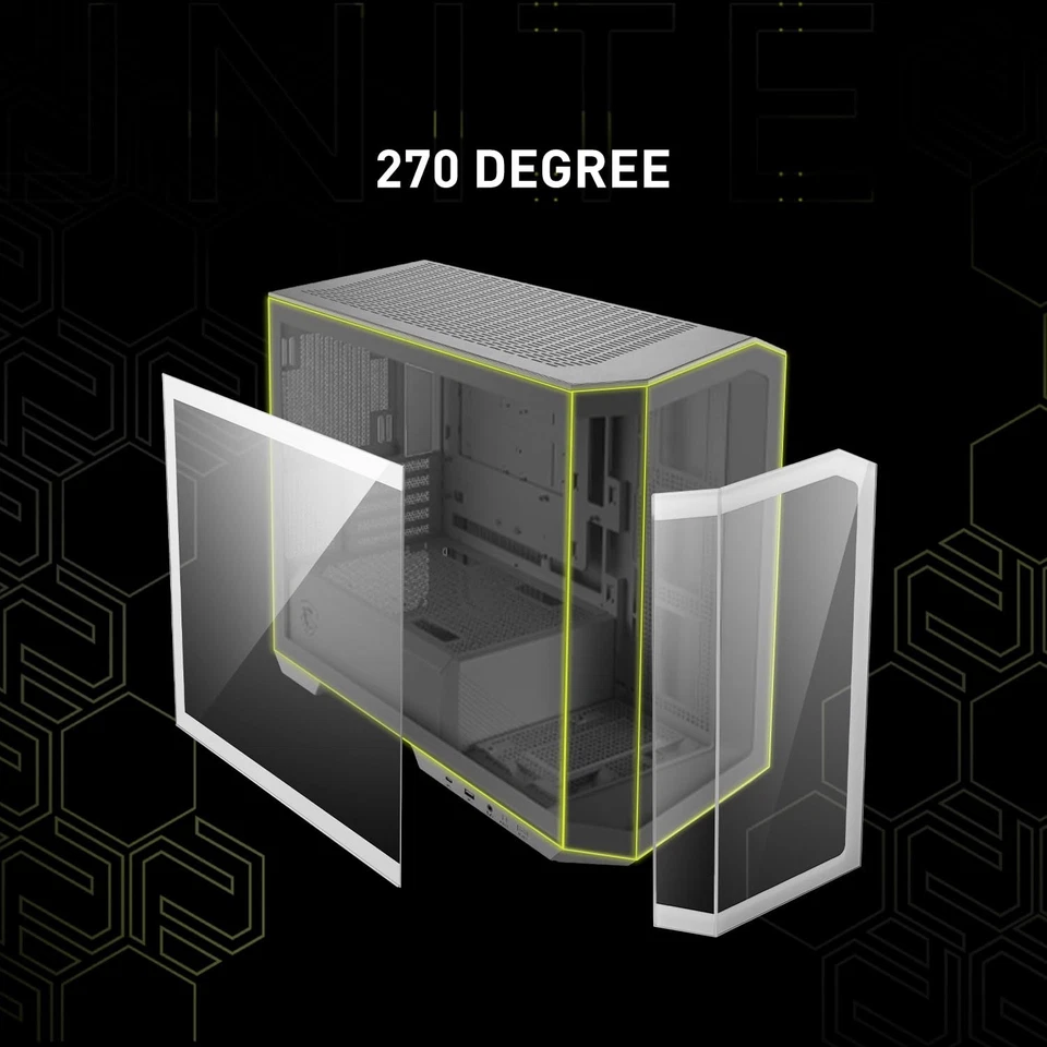 MSI MAG PANO M100R PZ White Mid-Tower Gaming PC Case w/ ARGB Fans - Image 2 of 4